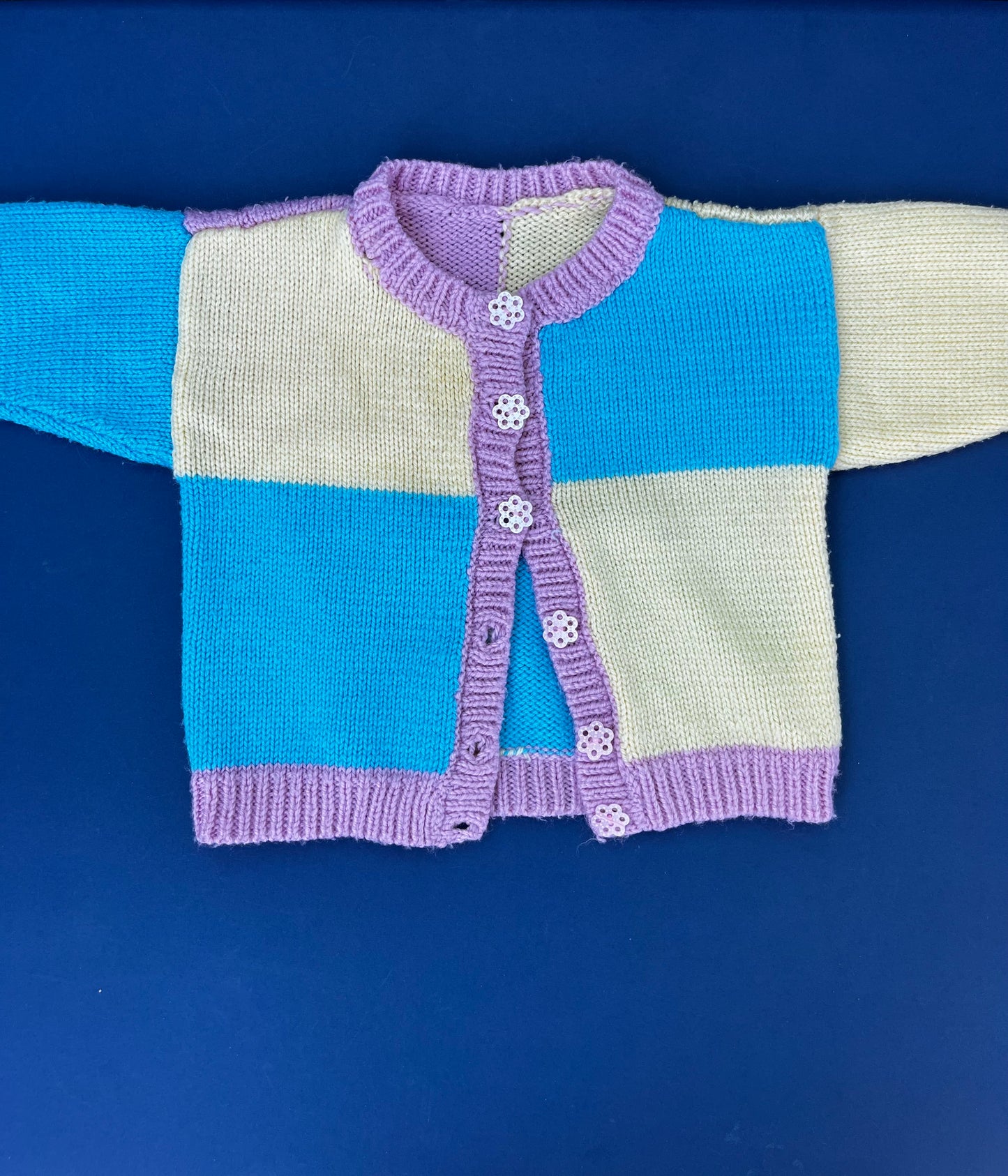 Handknitted Cardigan Block Pattern 6-9M