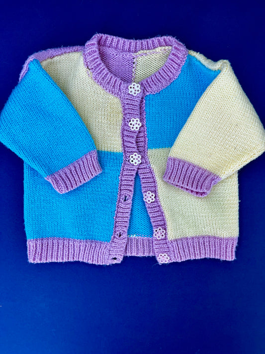 Handknitted Cardigan Block Pattern 6-9M